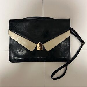 80s VINTAGE Black & White Glamour Bag